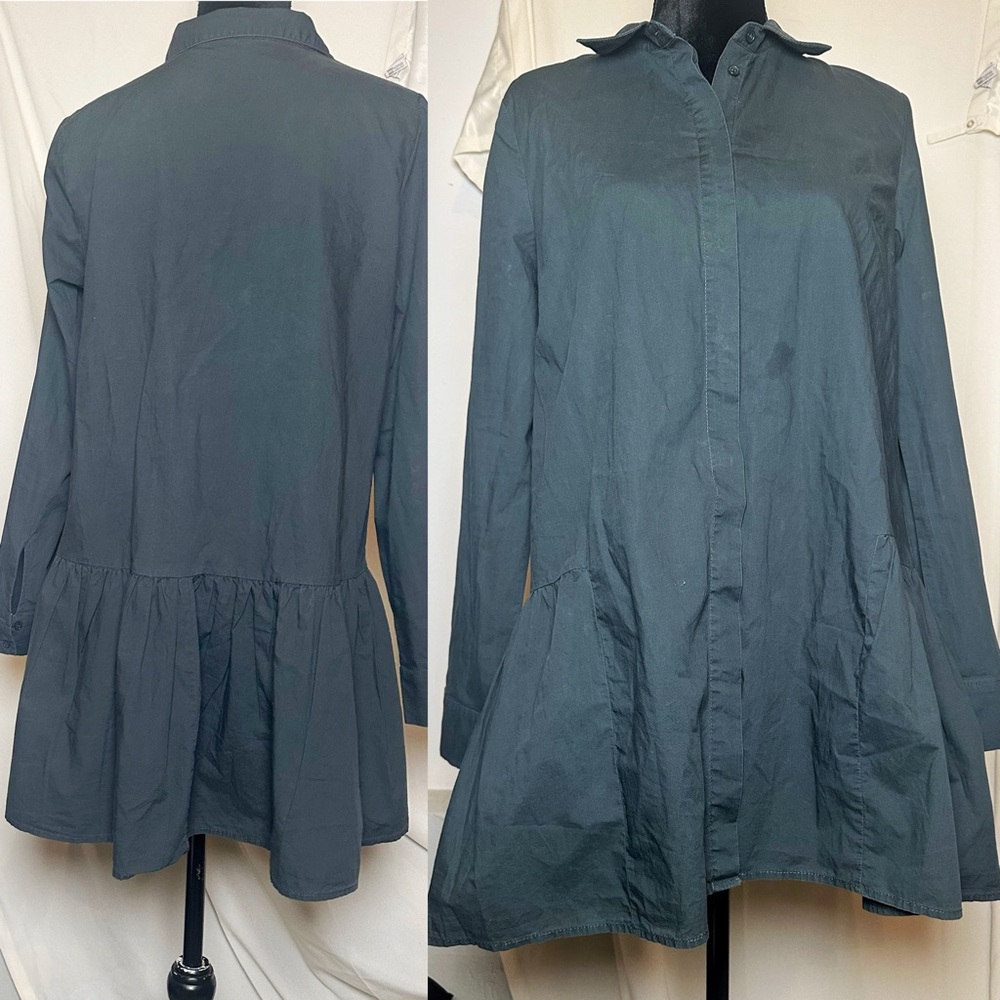 Re:Named Collared Button Down Long Sleeve Green G… - image 1